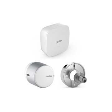 Εικόνα της Smart Lock Tedee GO Silver Color + Bridge + Euro Adapter 1 DOOR