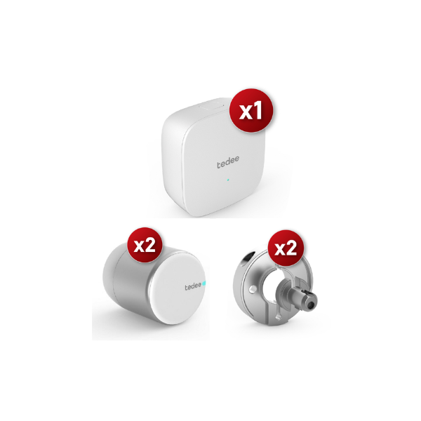 Εικόνα από Smart Lock Tedee GO Silver Color + Bridge + Euro Adapter 2 DOOR